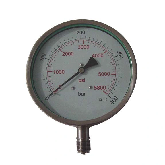 6 Inch (150mm) Full Stainless Steel Bottom Thread Type Pressure Manometer