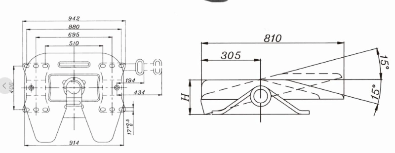 2 Inch 50mm 3.5 Inch 90mm Jost Type Fifth Wheel BPW Type