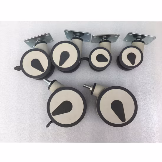 Rodas duplas de nylon de 100 mm, rodízio giratório de 4 polegadas com freio
