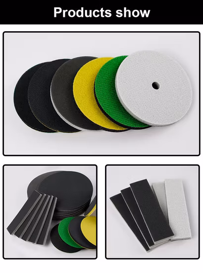 Esponja de lixa redonda de malha de substituição Abralon 6 Polegada 150mm Esponja de espuma circular Esponja de lixa de gancho e laço para lixar corpo de carro